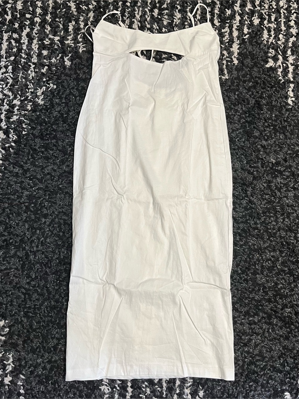 Zara XXL White Linen Blend Cutout Midi Slip Dress NWT - Picture 6 of 12